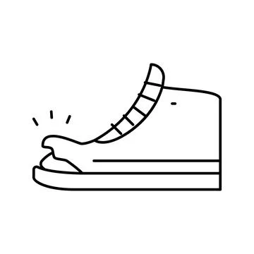 Torn shoe line icon vector illustration Illustrazione stock