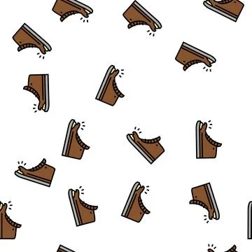 Torn shoe vector seamless pattern Stock Illustration
