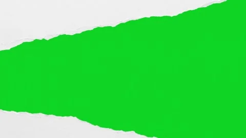 Torn smooth clean white paper rip revealing animated on green screen gives Stock Footage 335209651