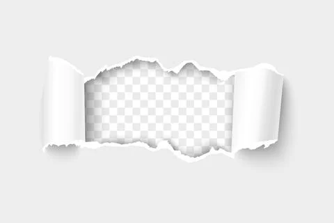 Torn snatched window in sheet with curl sides Stock Illustration