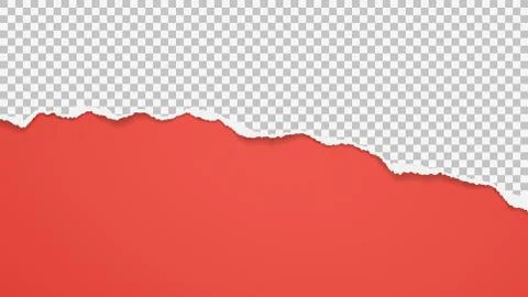 Torn square paper is on red background for text, advertising or design. Vector Stock Illustration