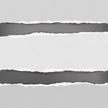 Torn squared white horizontal paper are on black background with space for text Stock Illustration