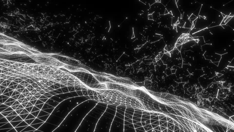 A torn surface of intertwined dots and lines2 Stock Footage 277898824