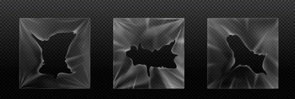 Torn vinyl cover with shrink and hole effect Stock Illustration