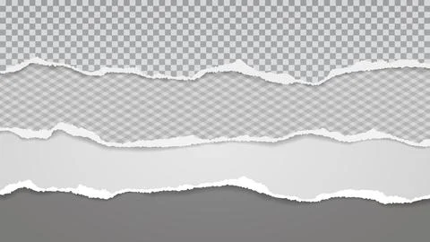 Torn of white and squared paper are on dark grey background for text Stock Illustration