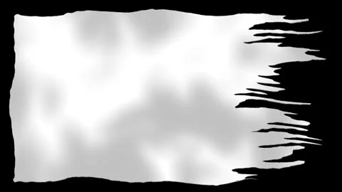 Torn white fabric waving seamless loop animation with flowing ripped cloth. Stock Footage 332570265