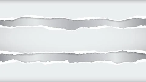 Torn of white paper are on grey background for text, advertising or design Stock Illustration