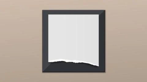 Torn of white paper is on black frame and brown background for text, advertising Stock Illustration