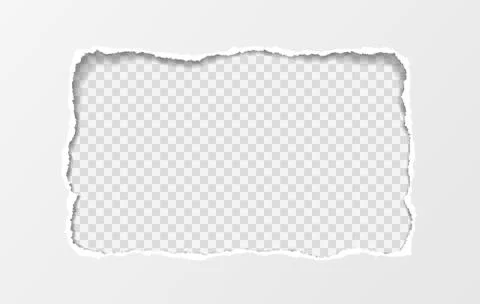 Torn white paper frame for text on squared background. Vector illustration Stock Illustration
