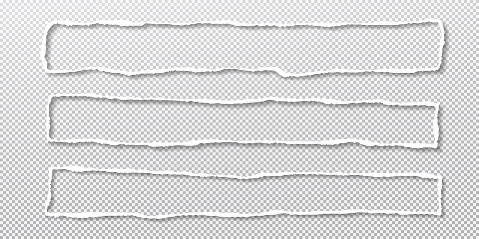 Torn white paper frames with soft shadow is on squared background. Vector イラスト素材