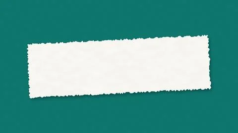 Torn white paper rectangle on teal background Stock Illustration