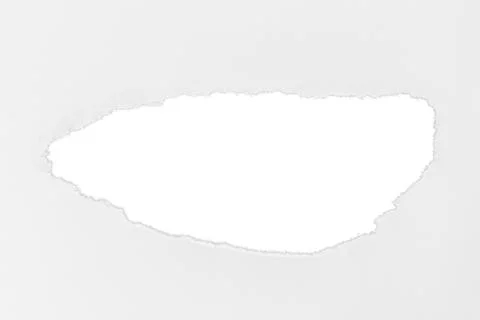 Torn white paper with shadow. Isolated Stock Photos