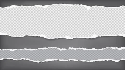 Torn of white squared paper are on dark grey background for text, advertising or Stock Illustration