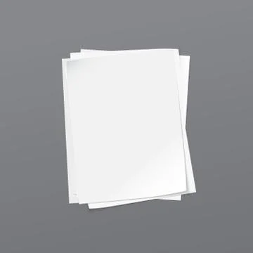 Torn of white stacked blank note, notebook paper are on dark grey background for Stock Illustration