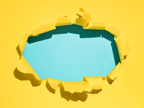 Torn yellow background, copy space Stock Photos