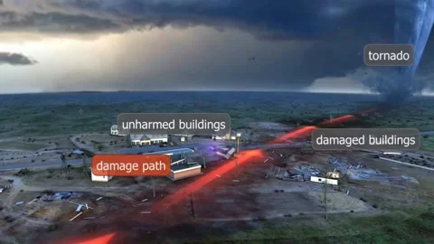 Tornado 3D animation Stock Footage 303989917