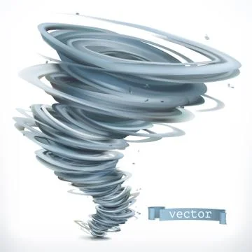 Tornado. 3d vector icon Stock Illustration
