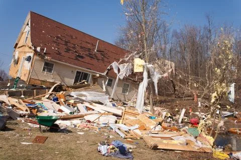 Tornado aftermath in Lapeer, MI. Stock Photos