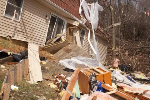 Tornado aftermath in lapeer, mi. Stock Photos
