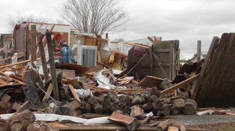 Tornado aftermath - picking up the pieces Stock Footage 60784214