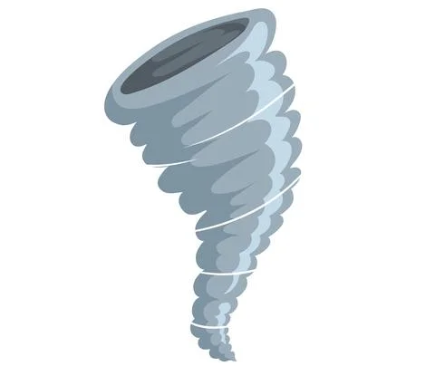 Tornado air vortex. Bad weather and climate change, death funnel. Natural Stock Illustration
