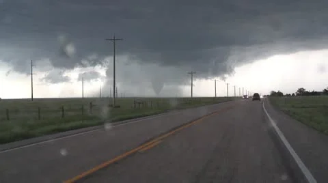 Tornado Along Road 库存影片 12626493