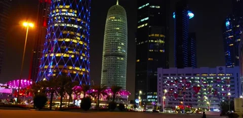 Tornado and Doha Towers Stock Footage 221981221