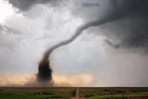 Tornado and supercell thunderstorm Stock Photos