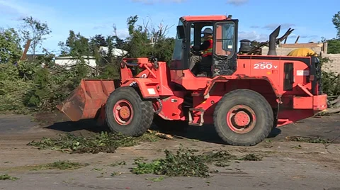 Tornado and thunderstorm damage destroys small town of Goderich Canada Stock Footage 36888979