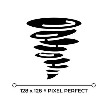 Tornado black glyph icon Stock Illustration