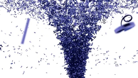 Tornado of blue digits and math signs Stock Footage 89312292