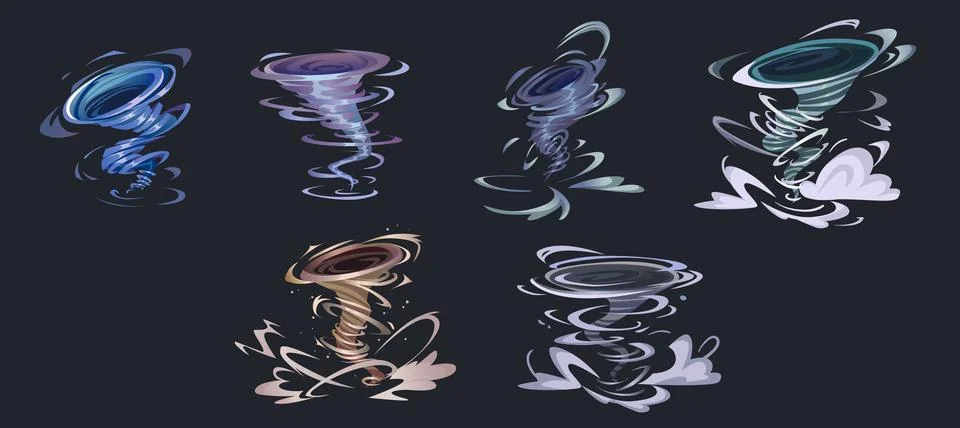 Tornado cartoon collection Stock Illustration