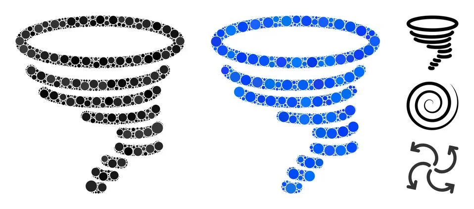 Tornado Composition Icon of Circles Stock Illustration