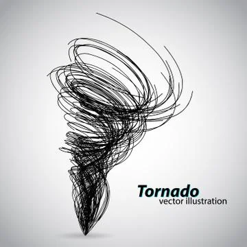 Tornado from curves and spirals. Vector illustration Stock Illustration