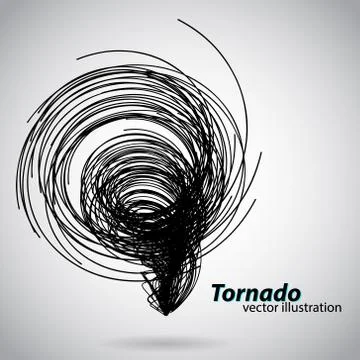 Tornado from curves and spirals. Vector illustration Stock Illustration