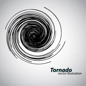 Tornado from curves and spirals. Vector illustration Stock Illustration