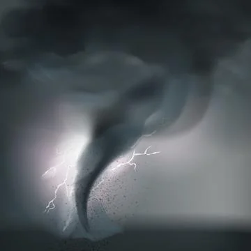Tornado Cyclone Composition Illustration