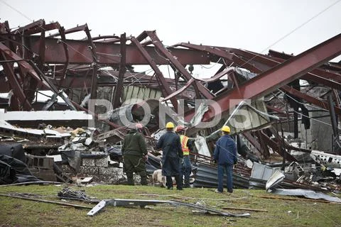 Tornado Damage & Destruction – EF5 Joplin Missouri Storm Aftermath & Cleanup Stock Photos