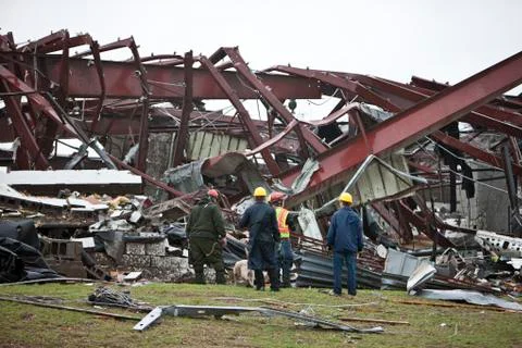 Tornado Damage & Destruction – EF5 Joplin Missouri Storm Aftermath & Cleanup Stock Photos
