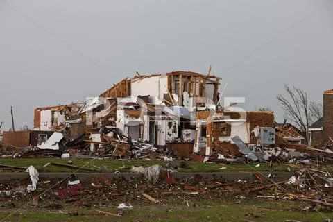 Tornado Damage & Destruction – EF5 Joplin Missouri Storm Aftermath & Cleanup Stock Photos