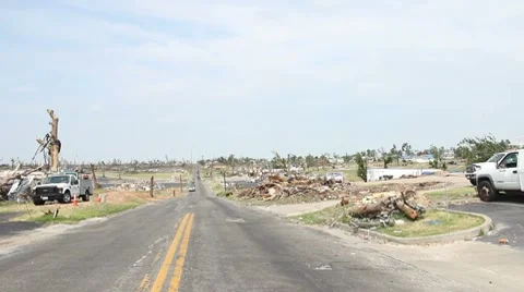 Tornado damage drive through Stock Footage 7744219