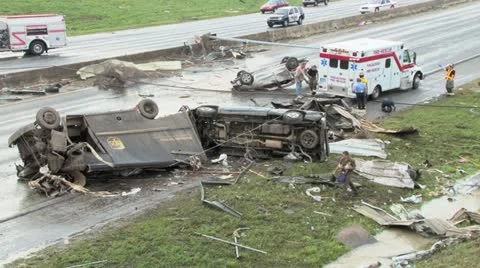 Tornado damage Stock Footage 12623015