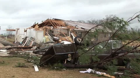 Tornado damage Stock Footage 12626368