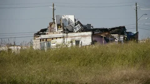 Tornado Damage Home, House Stock Footage 10753878