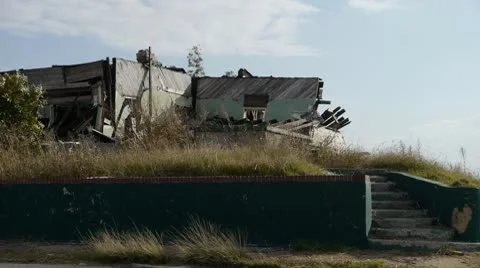 Tornado Damage Home, House Stock Footage 10754598