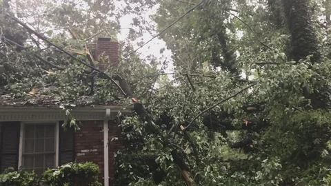Tornado Damage House Stock Footage 90867412