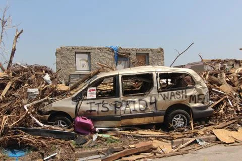 Tornado Damage - Since of Humor Stock Photos