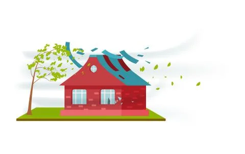 Tornado damage isolated vector icon Stock Illustration