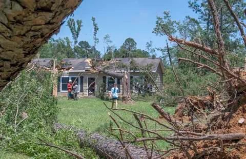 Tornado damage Stock Photos