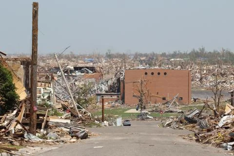 Tornado Damage - A Wide and Distant View Stock Photos